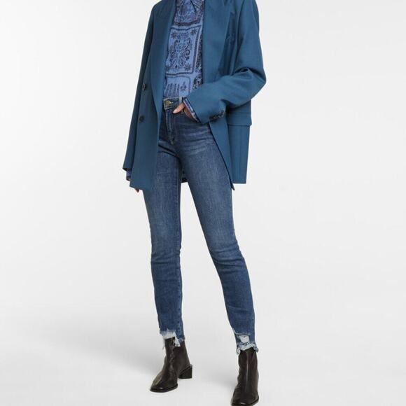 FRAME Le Skinny de Jeanne Mid-Rise Skinny Jeans Indigo Wash Size 26W - Picture 4 of 14